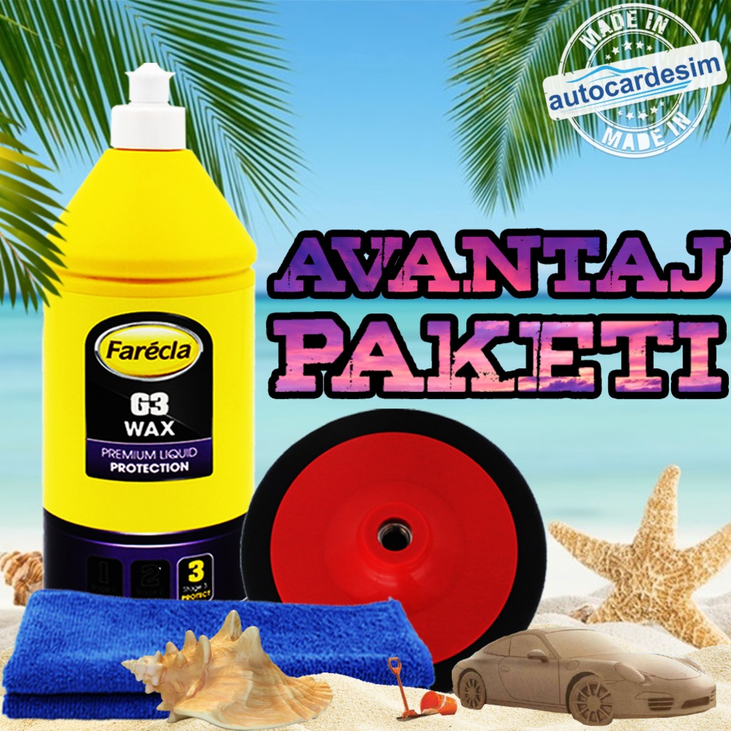 Farecla G3 Wax Premium Liquid Cila 1Litre+Cila Süngeri+Bez Fiyatları ve