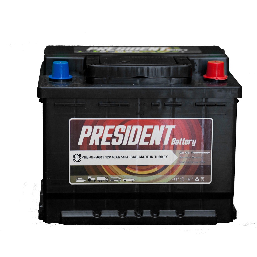 PRESIDENT 60 AH AMPER AKÜ 2 YIL PETLAS GARANTİSİ