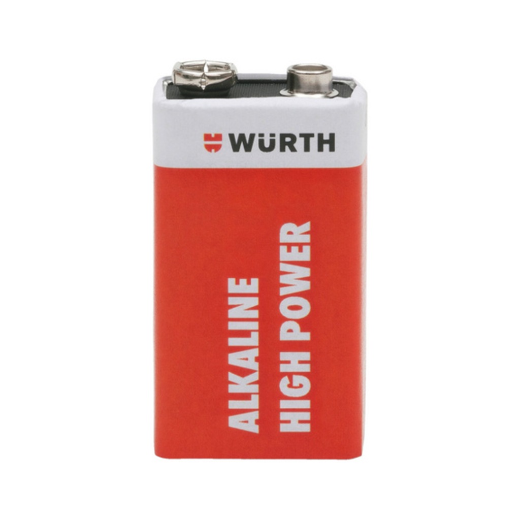 Würth Orjinal Yüksek Kalite Alkaline 9v Kare Blok Pil