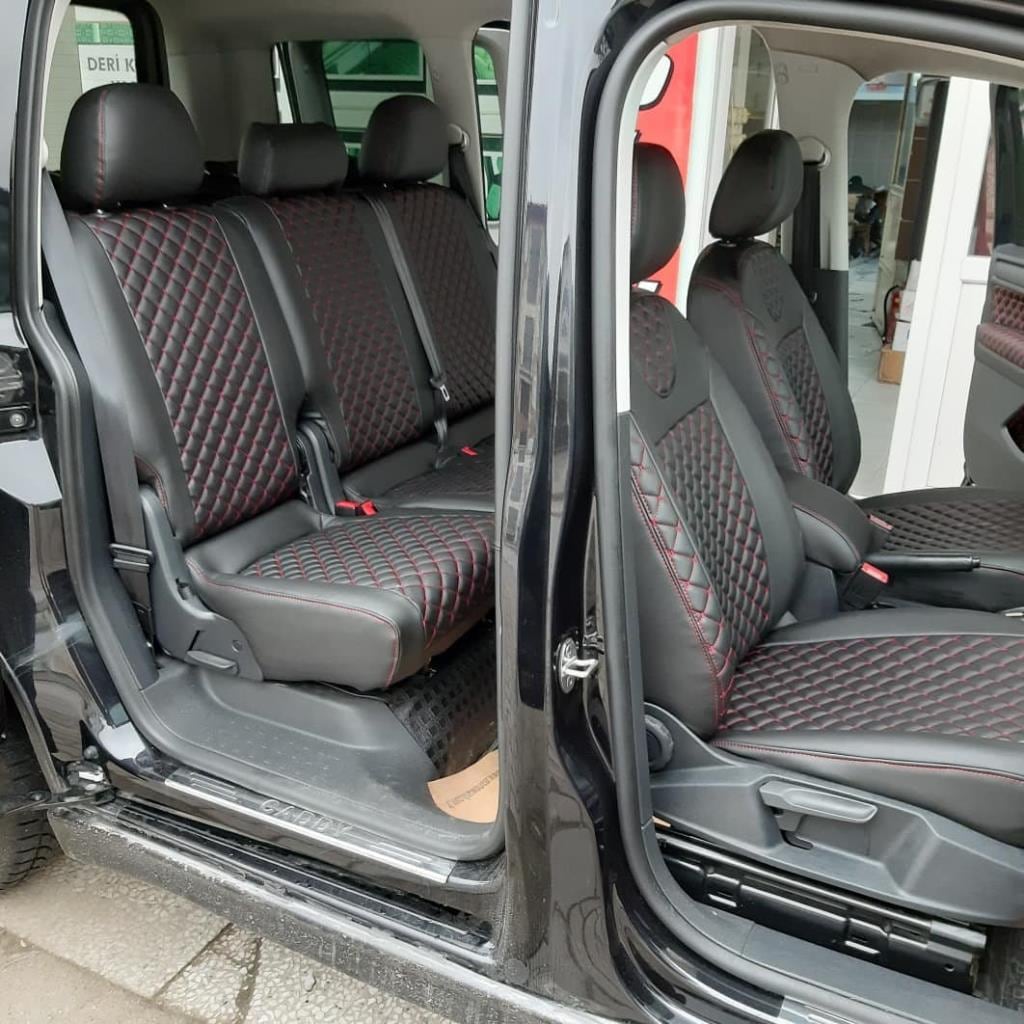 Volkswagen Caddy Araca Özel Deri Oto Koltuk Kılıfı
