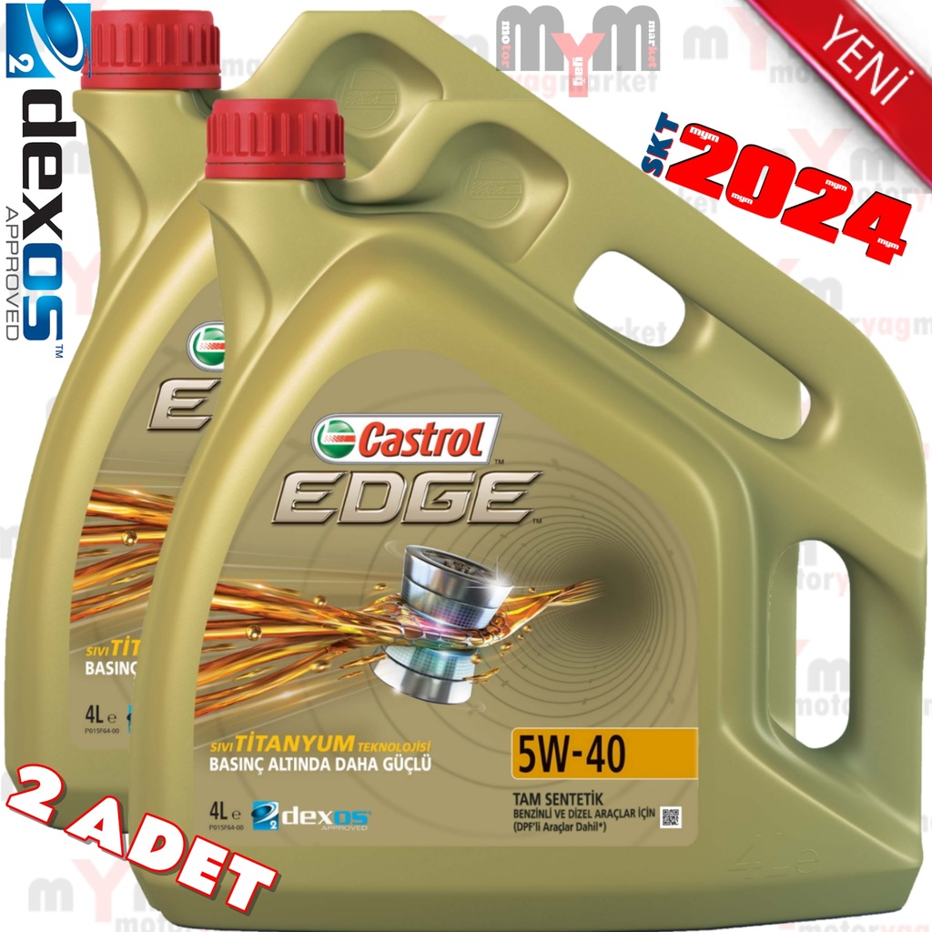 Castrol Edge FST 5W-40 4Litre Tam Sentetik Motor Yağı -GM Dexos 2 ...