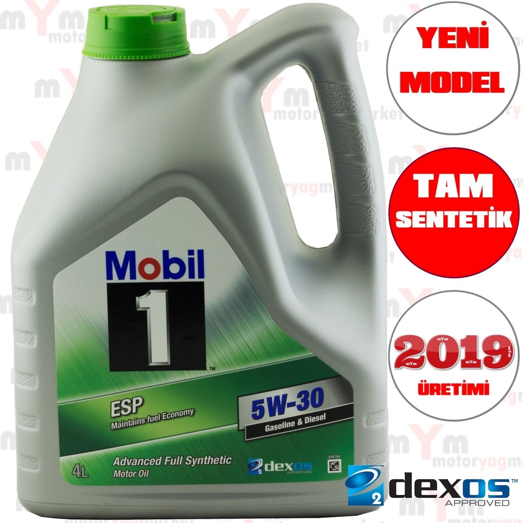 Mobil 1 ESP 5W-30 4 Tam Sentetik Litre Motor Yağı DPF, CAT Uyumlu