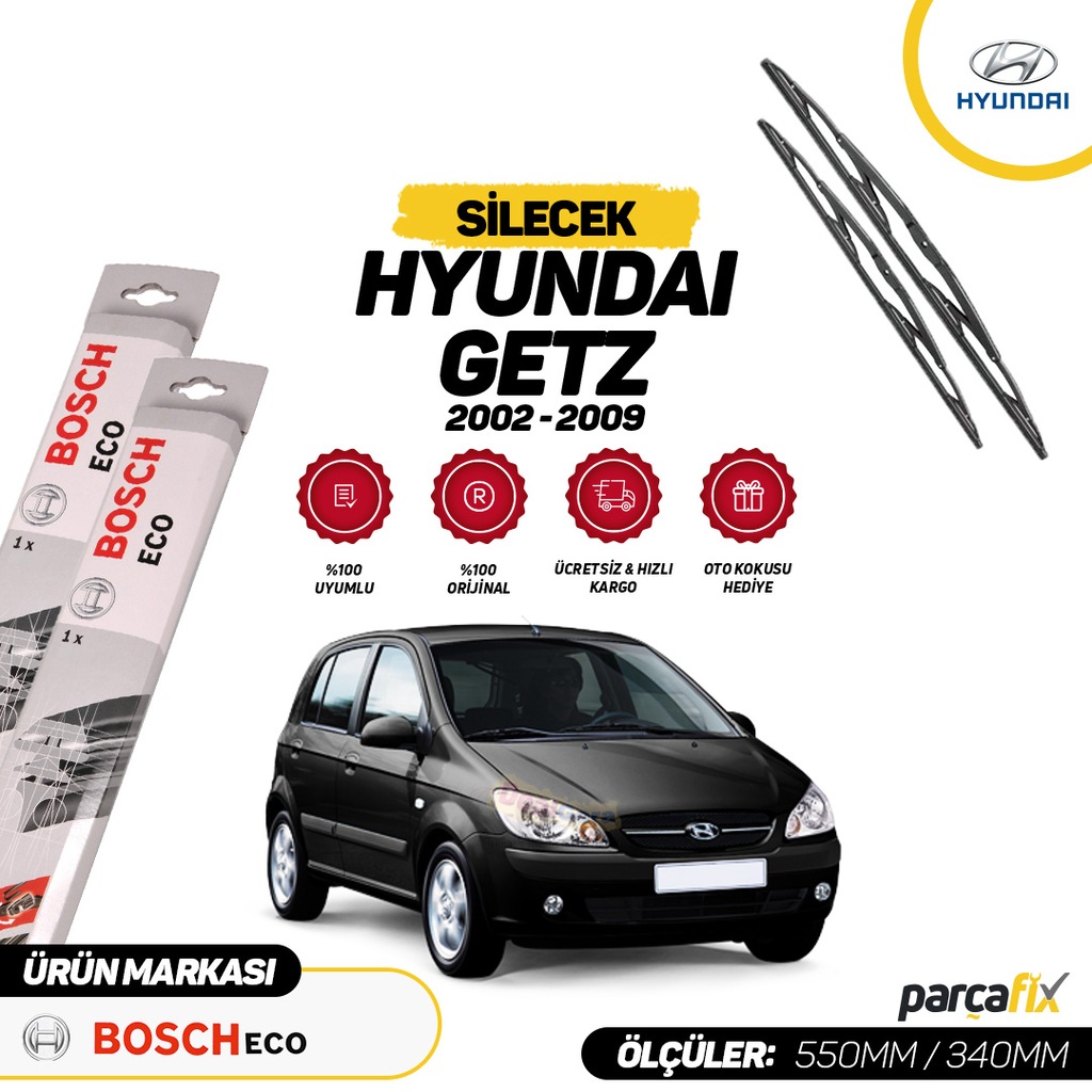 Hyundai Getz Bosch Eco Silecek Takimi 2002 2009 Fiyatlari Ve Ozellikleri