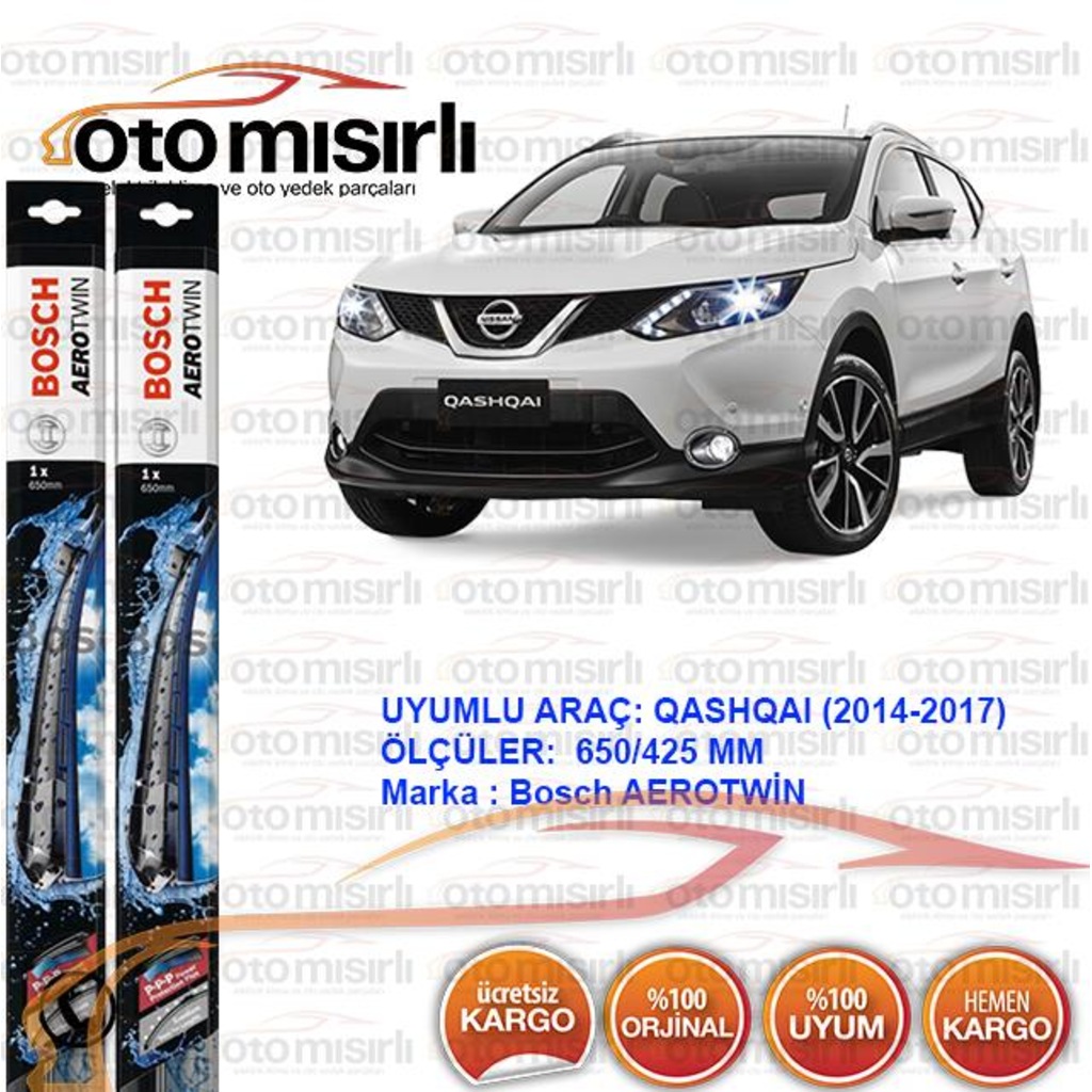 Nissan Qashqai Silecek Takimi 2014 2018 Bosch Aerotwin Retrofit