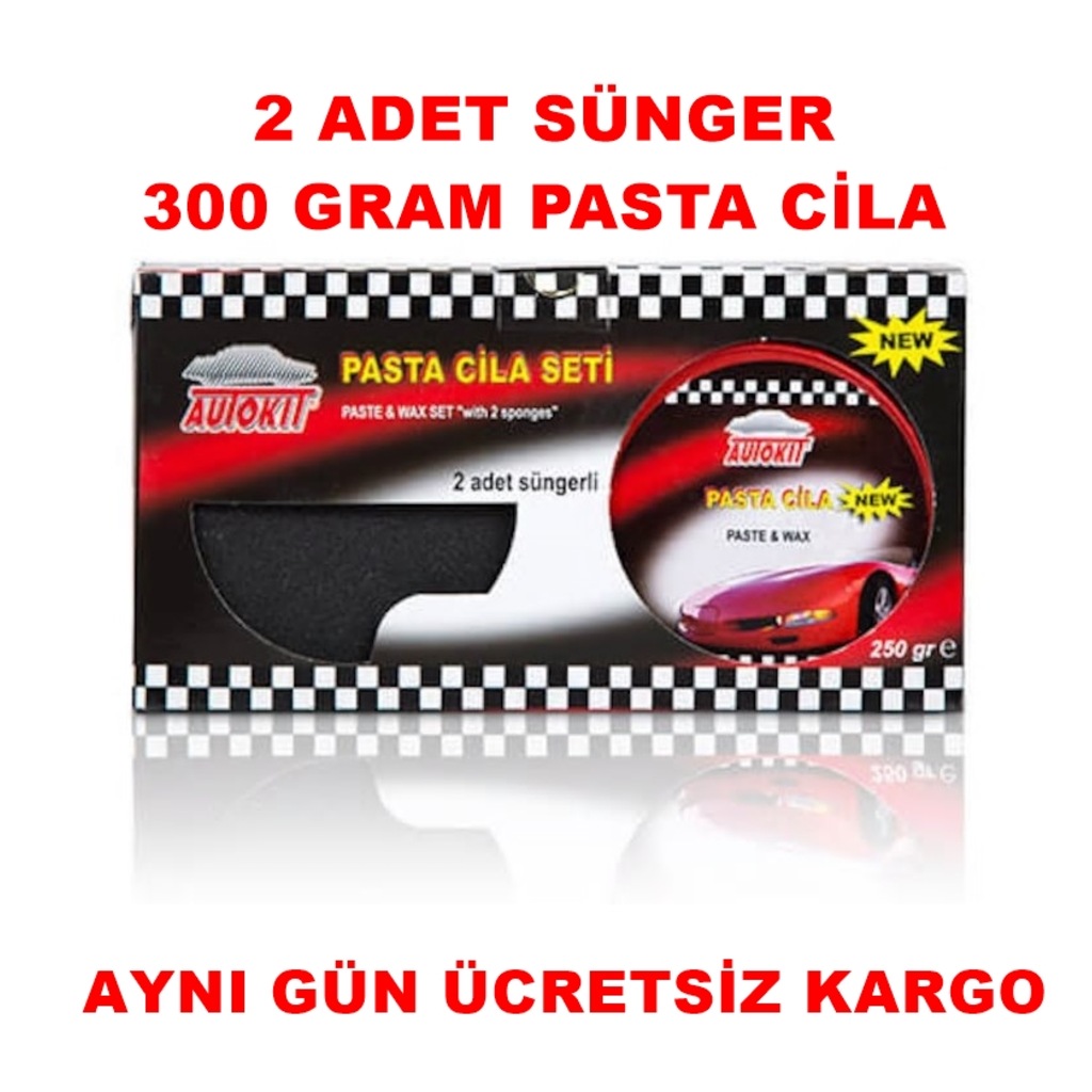 Pasta Cila Seti 1.KALİTE 2 Adet Sünger + 300 Gram Pasta Cila Set
