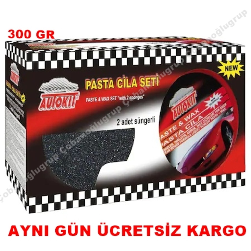 Pasta Cila Seti 1.KALİTE 2 Adet Sünger + 300 Gram Pasta Cila Set