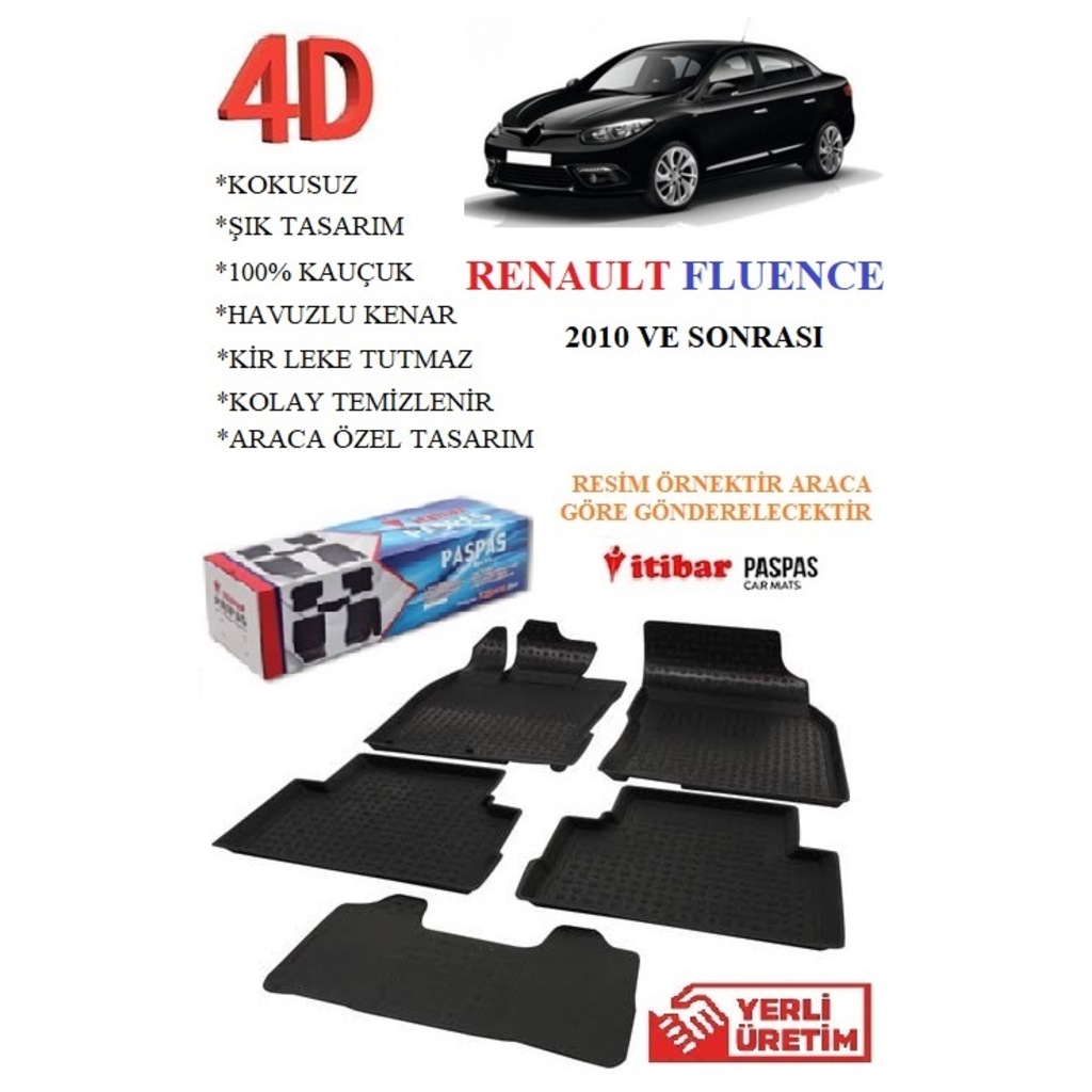 RENAULT FLUENCE 2010 VE ÜZERİ 4D HAVUZLU PASPAS