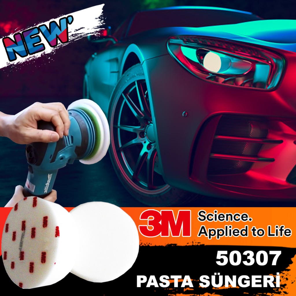 3m 50307 Cırtlı Yüzey Polisaj Kalın Sert Pasta Süngeri 150mm