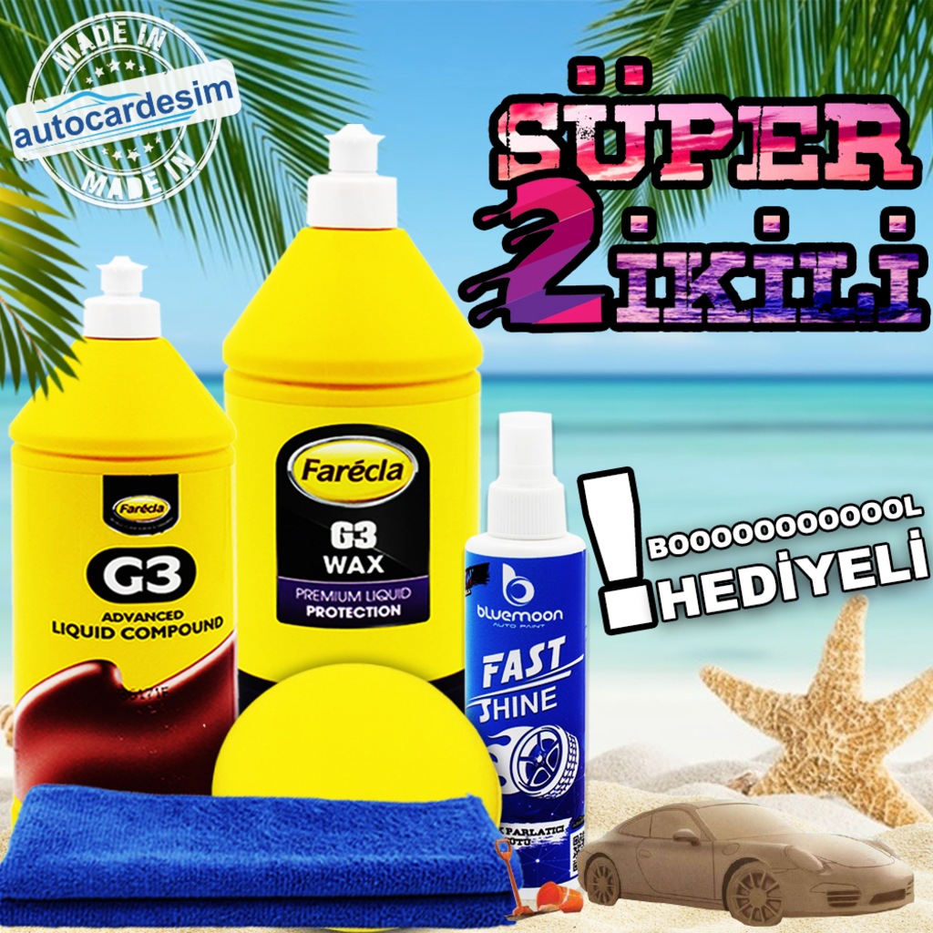 Farecla Çizik Giderici G3 Pasta 500 ML + Premium Waxtop Cila 1 Lt