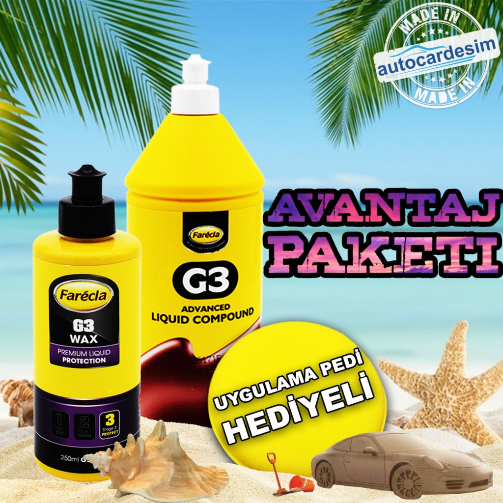 Farecla G3 Pasta 1 Litre + G3 Premium Oto Cilası 250 ML + Pad Fiyatları