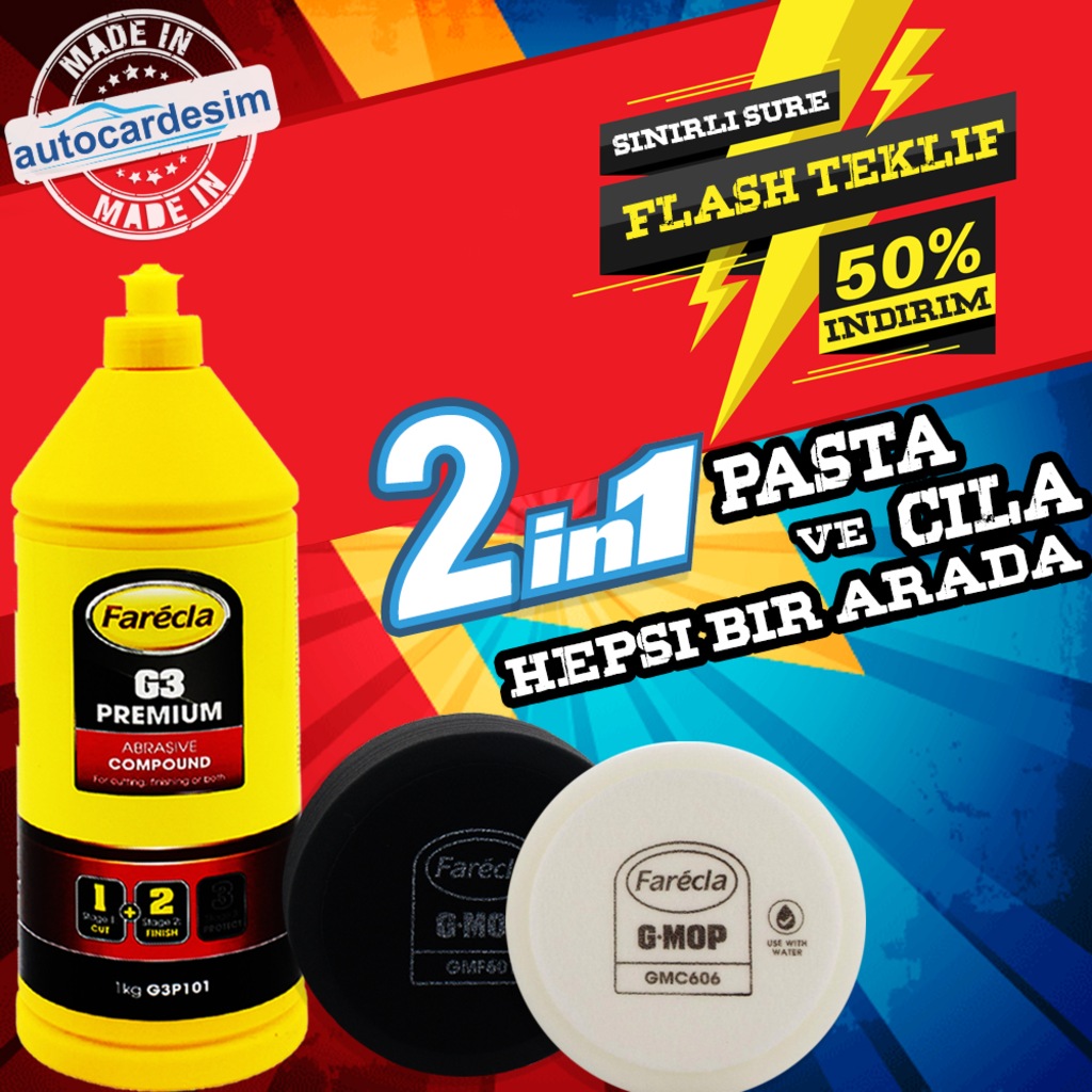 Farecla G3 Premium Hare Ve Çizik Çıkarıcı Pasta & Cila Takımı 1lt