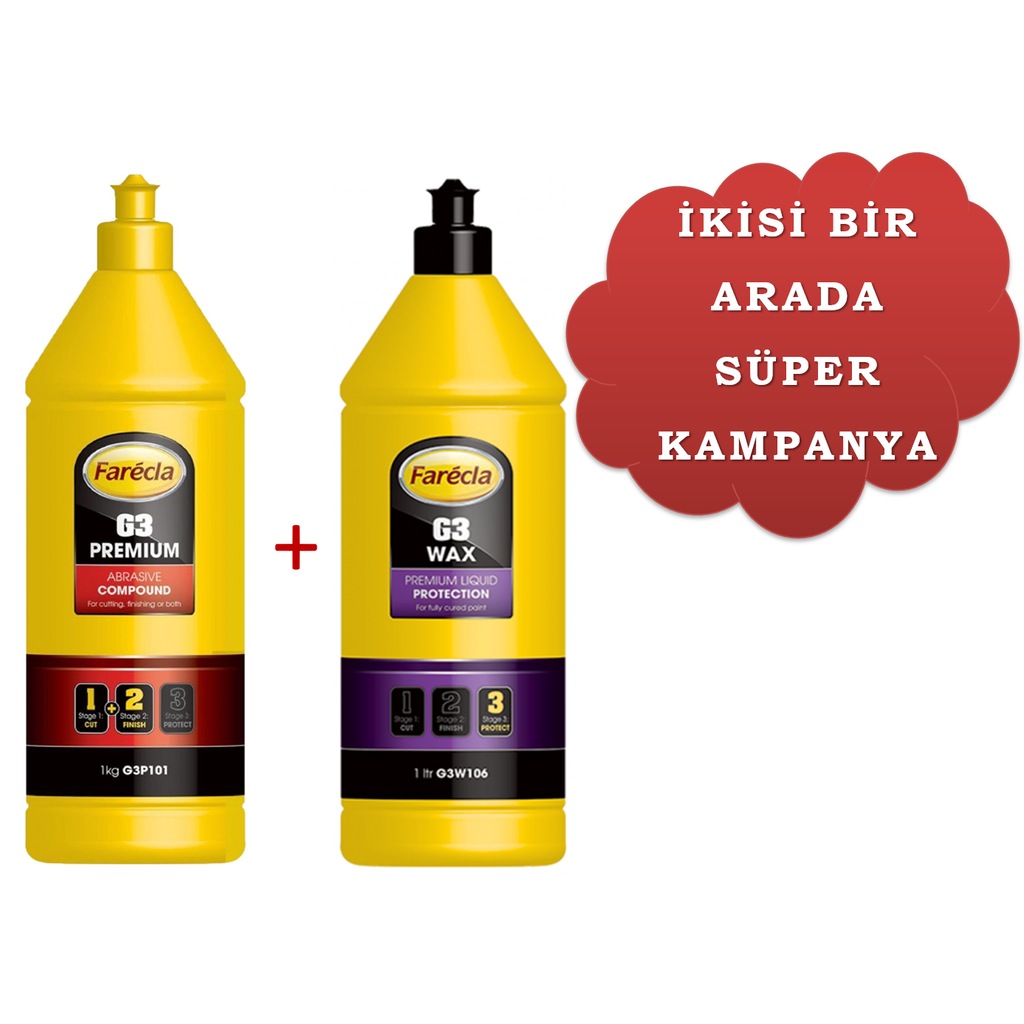 Farecla G3 Premium Pasta 1 Litre ve Farecla G3 Wax Cila 1 Litre