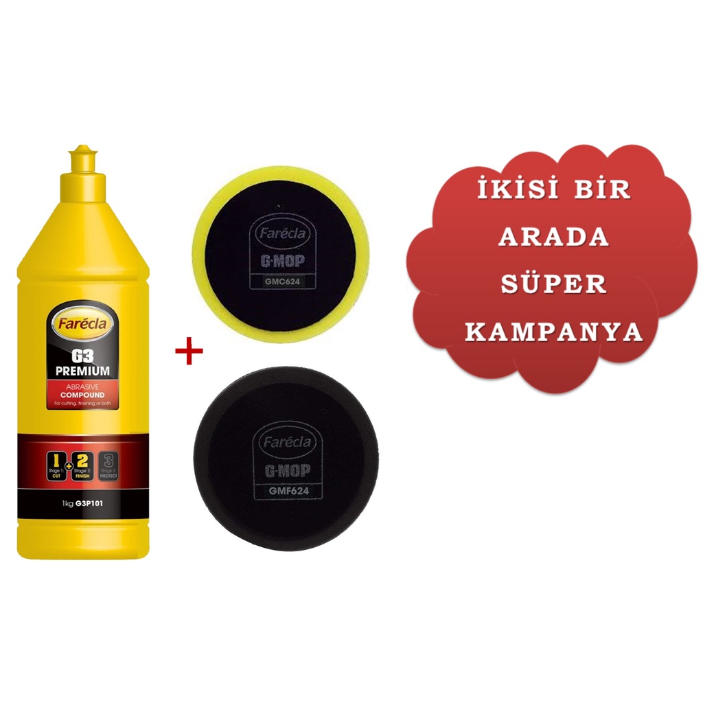 Farecla G3 Premium Pasta 1 Litre ve GMC624 GMF624 Sünger Seti Fiyatları