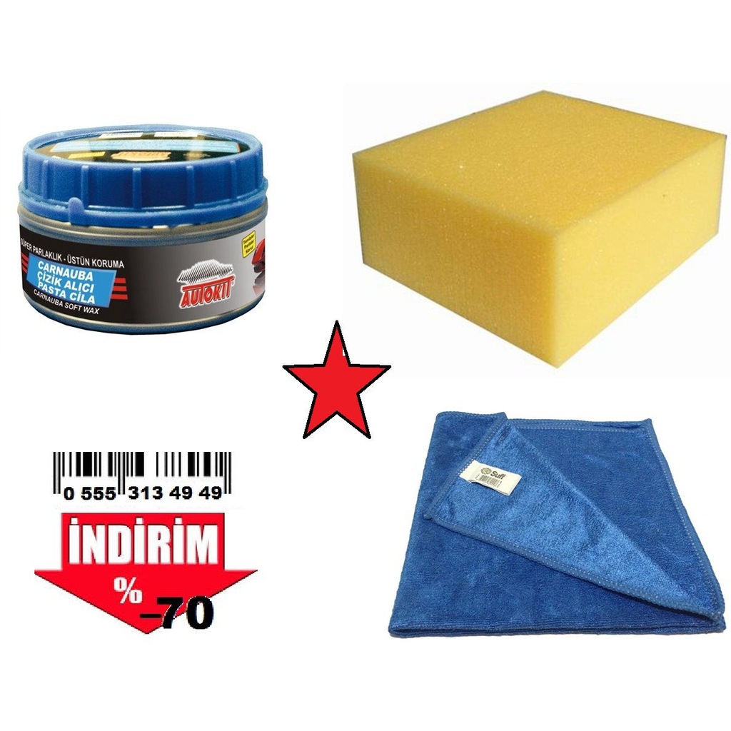 Oto Araba Kaporta Boya Tampon Cizik Giderici Pasta Cila mikrofibe