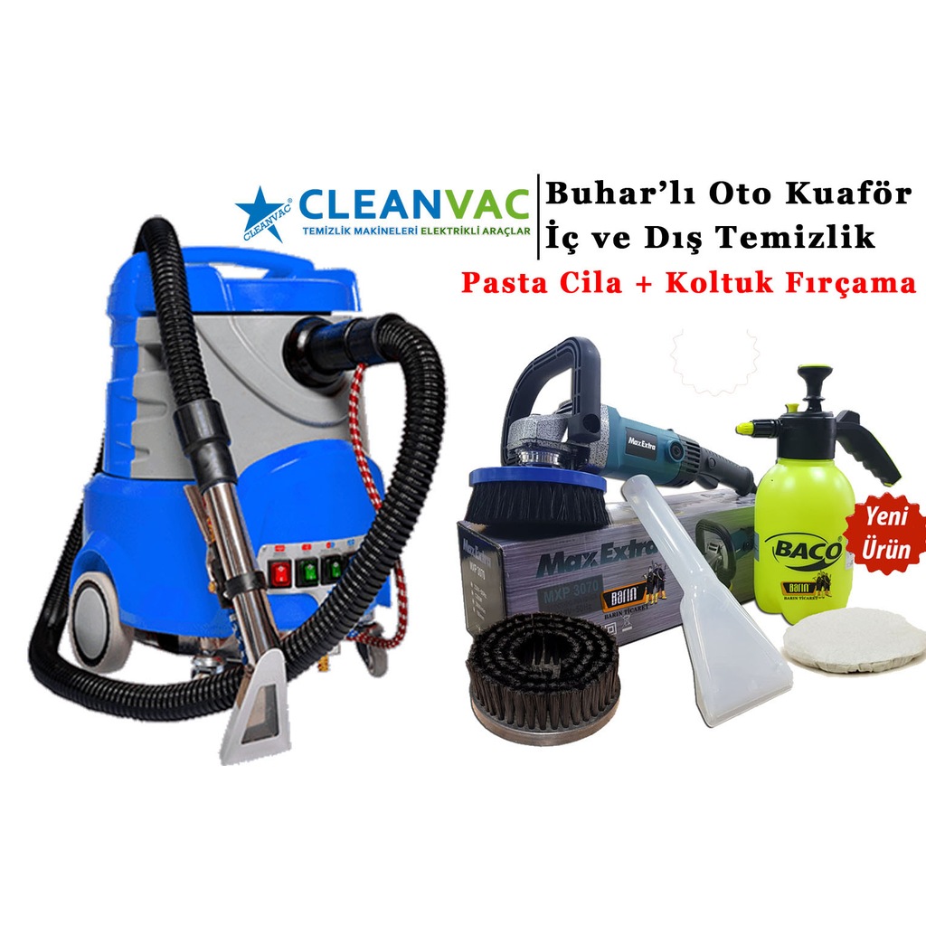 cleanvac c90 profesyonel buharli hali ve koltuk yikama makinasi fiyatlari ve ozellikleri