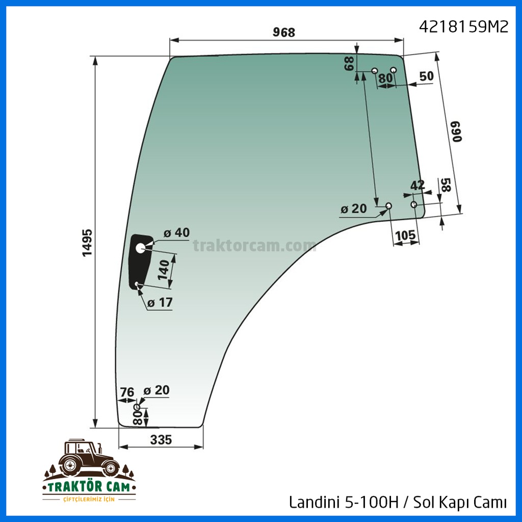 landini 5h 100 traktor kabin sol kapi cami fiyatlari ve ozellikleri