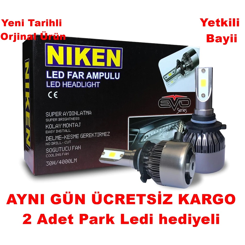 LED XENON FAR AMPUL H1-H3-H4-H7-H11-9005-9006-H10-H15-H8-H9 Niken