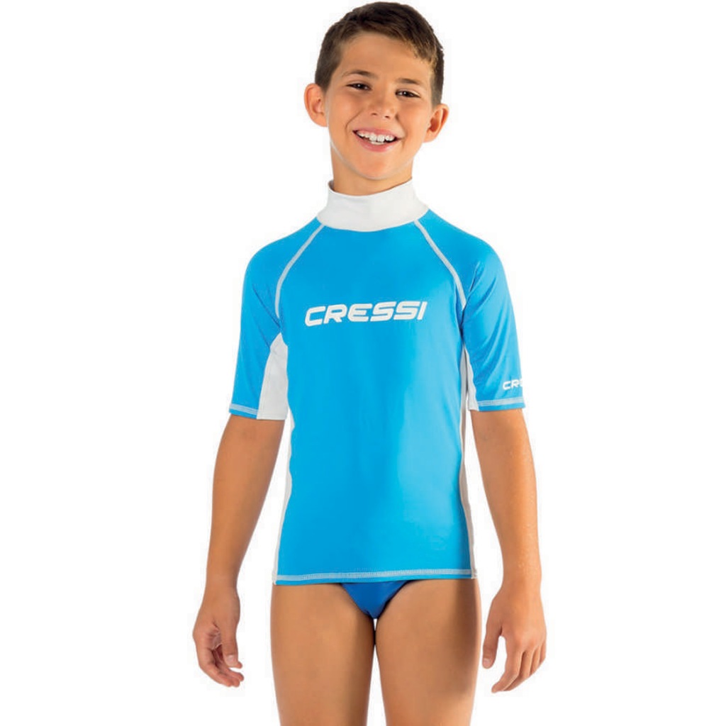 Cressi Rash Guard Junior Boy Kısa Kollu T-Shirt BLUE-WHITE 2