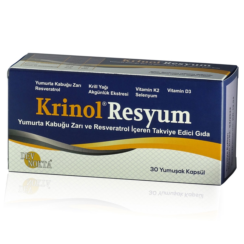 1 Kutu Krinol Resyum Yumurta Kabuğu Zarı ve Resveratrol - 30 Kap.