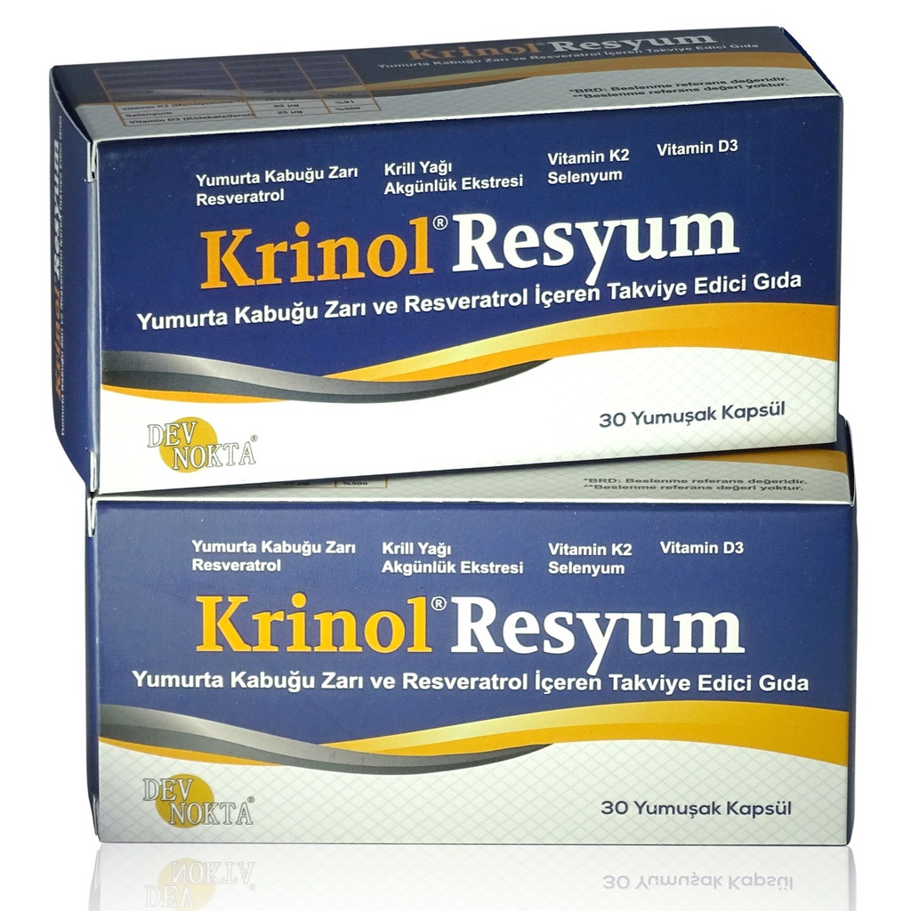 2 Kutu Krinol Resyum Yumurta Kabuğu Zarı ve Resveratrol - 30 Kap.