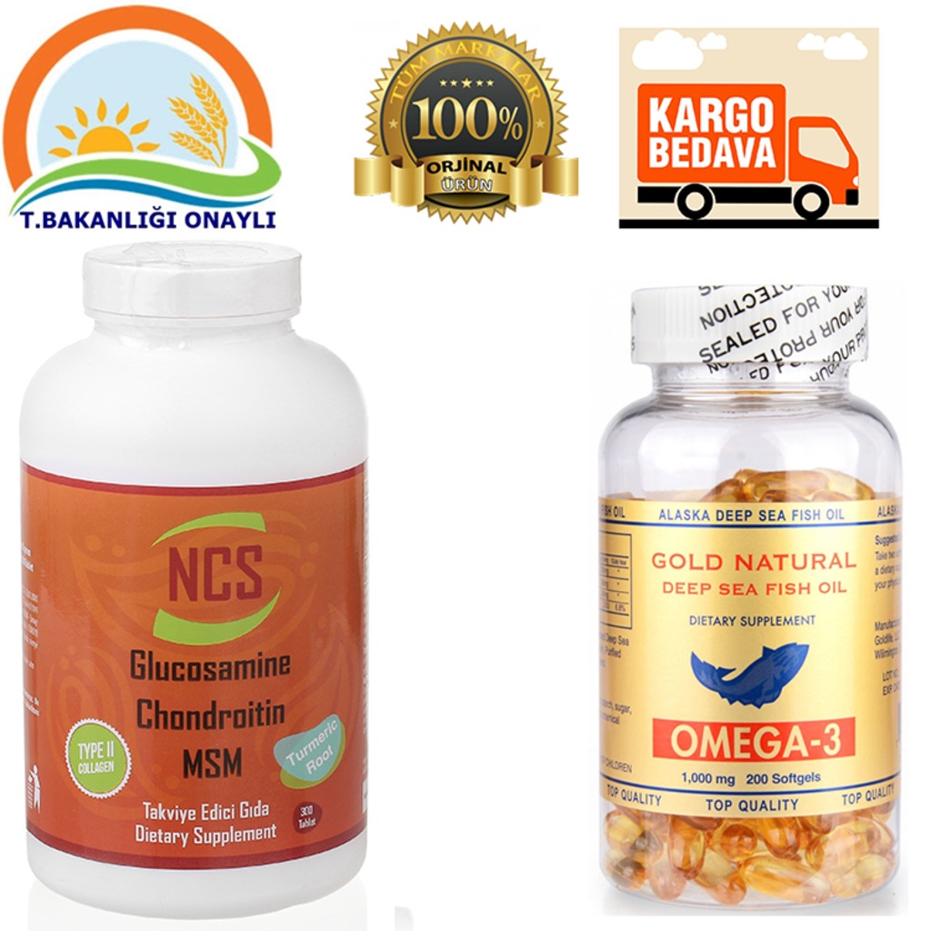 300 Tablet Glucosamine Chondroitin MSM Omega 3 200 Capsül