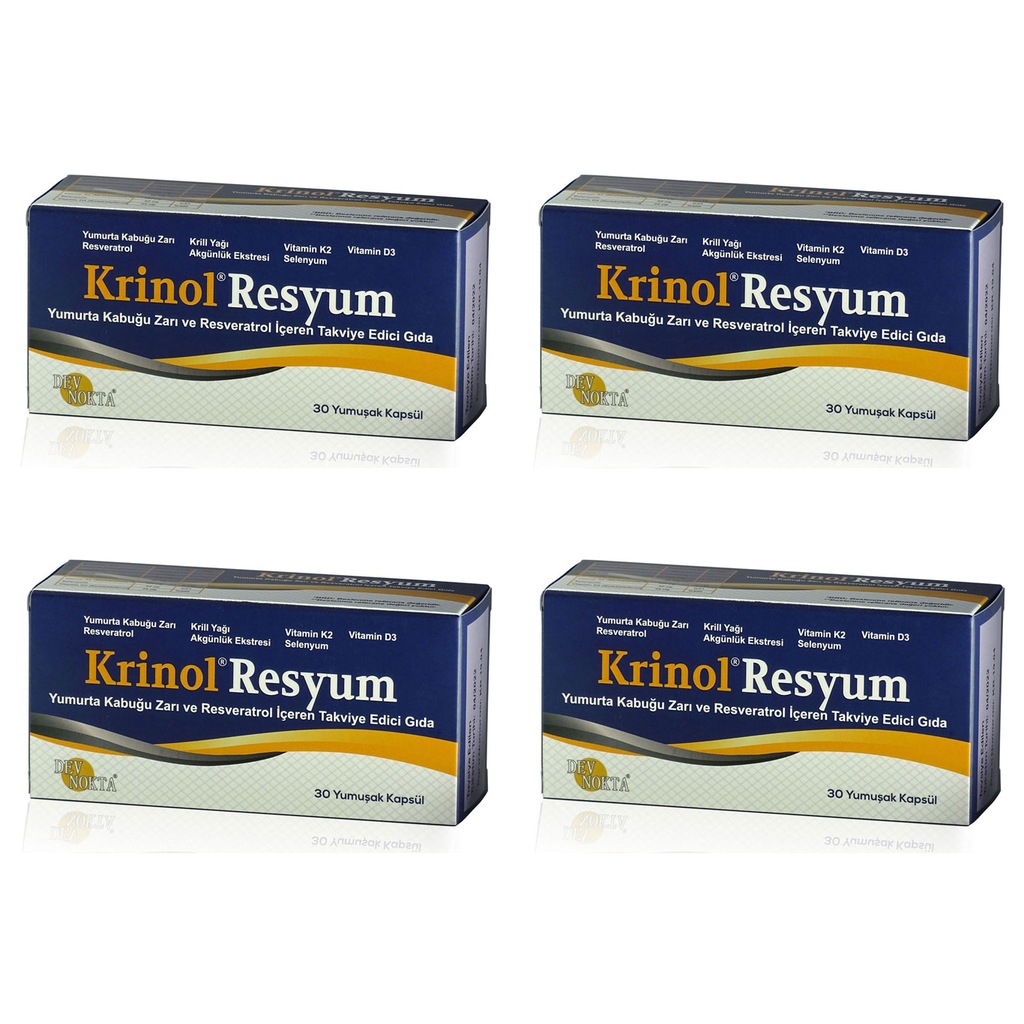 4 Kutu Krinol Resyum Yumurta Kabuğu Zarı ve Resveratrol - 30 Kap.