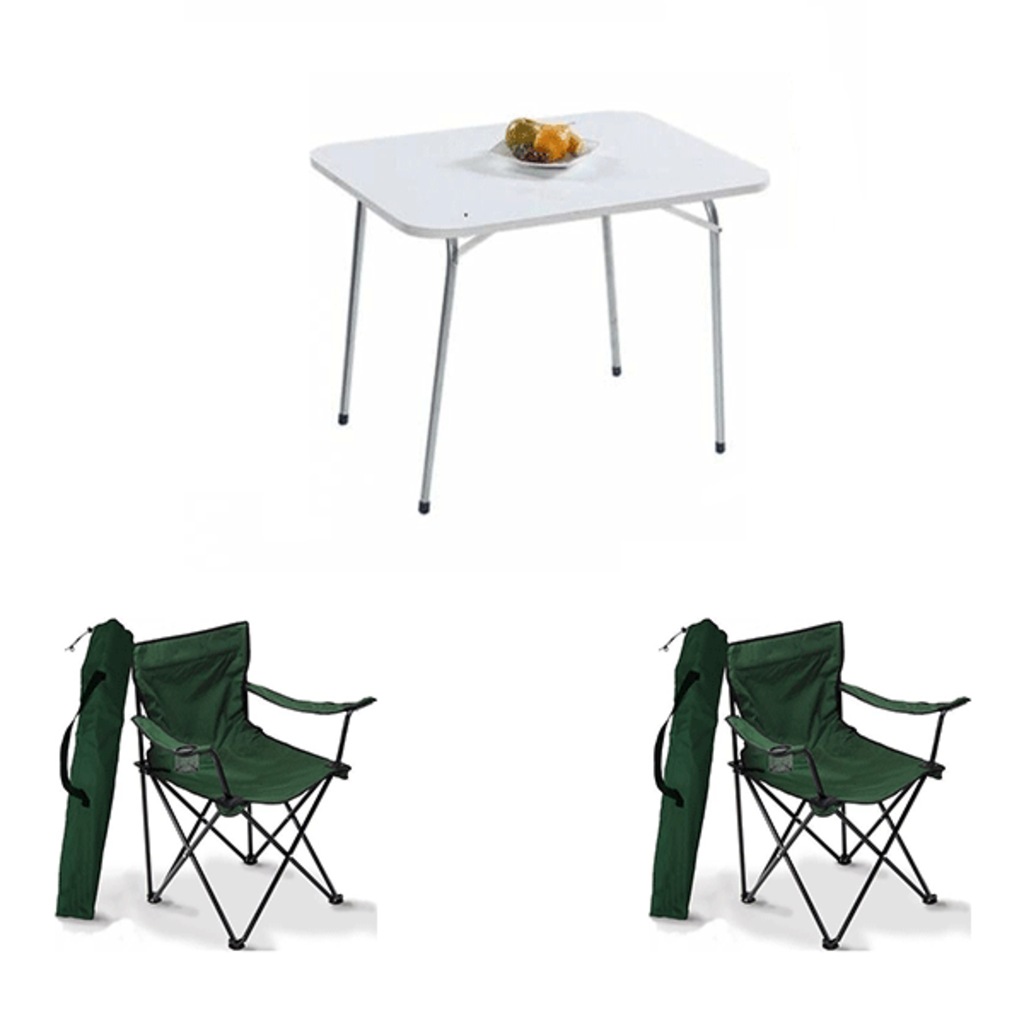 Bofigo 60x80 Katlanır Masa + 2 Katlanır Sandalye Kamp