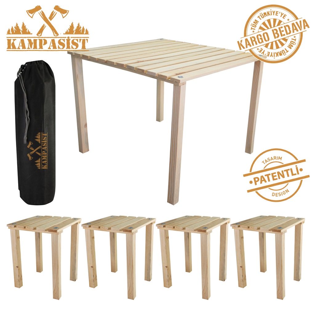 Kampasist Pratik Çantalı Kamp Piknik Masa ve Sandalye Kampasist Pratik Çantalı Kamp Piknik Masa ve Sandalye
