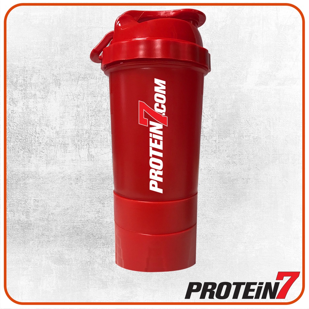 3 Bölmeli Protein7 Baskılı Kırmızı Shaker 500 Ml