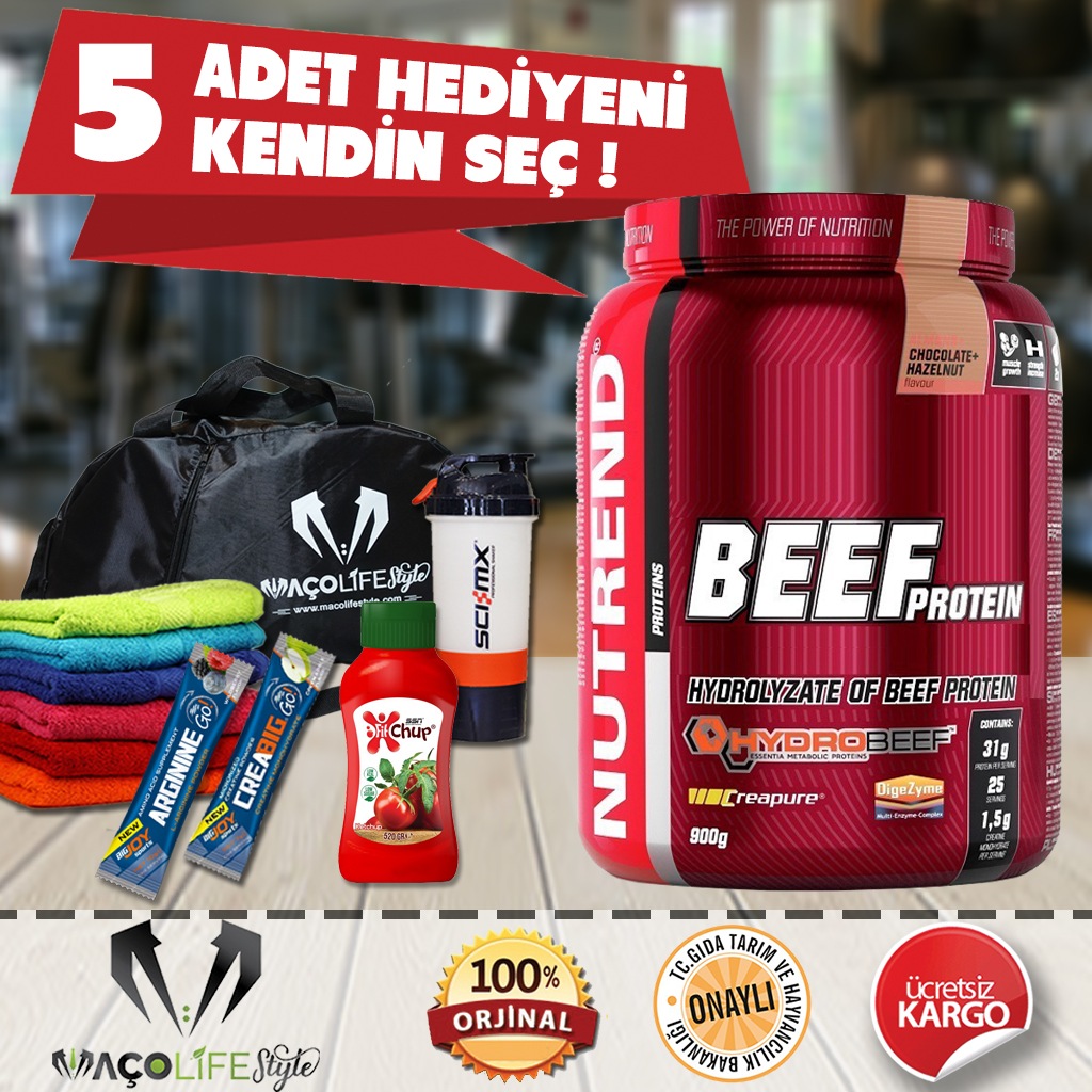 Nutrend Beef Protein 900 Gr + 5 HEDİYE (SPOR ÇANTA HEDİYELİ) Fiyatları