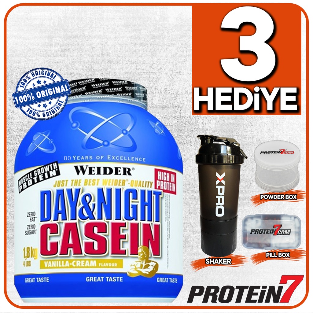 Weider Day & Night Casein Protein Tozu 1800gr - 2 Farklı Aroma
