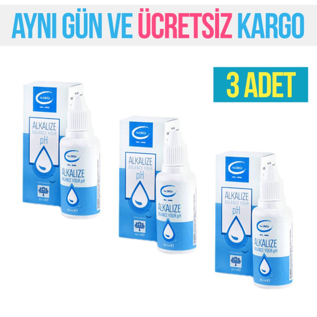 3 ADET The Lifeco Alkalize pH Su Damlası 30 ml (Alkali)
