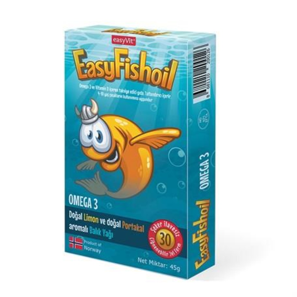 EasyFish Oil Omega 3 30 Tablet Limon ve Portakal Aromalı