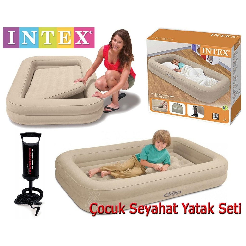intex 66810 cocuk sisme yatak seyahat yatak seti fiyatlari ve ozellikleri