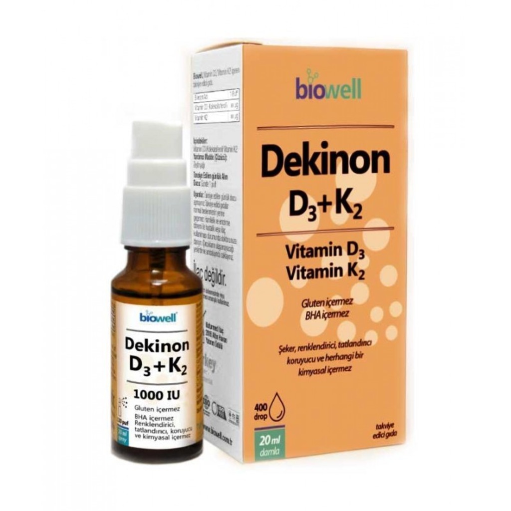 Dekinon Biowell D3 + K2 1000 IU Damla 20 ml S.K.T 06 2023