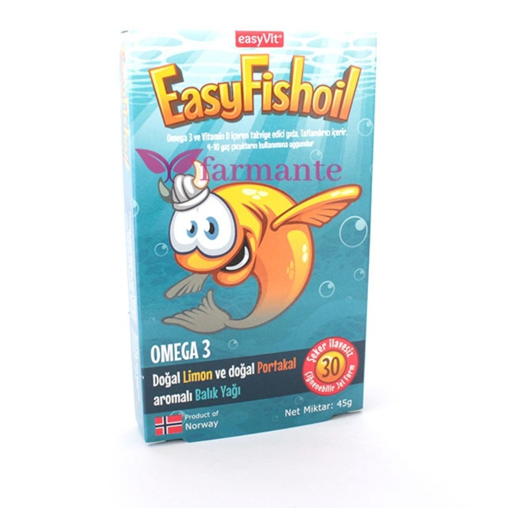 Easy Fish Oil Omega 3 30 Easyfishtablet Limon , Portakal Aromalı