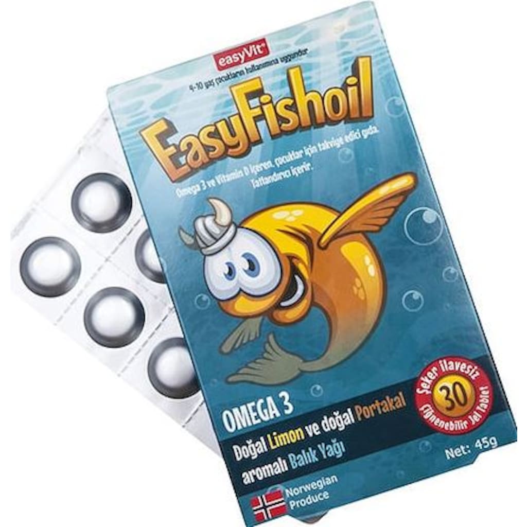 Easy fish oil Omega 3 Çiğnenebilir 30 Jel Tablet S.K.T.02/2022