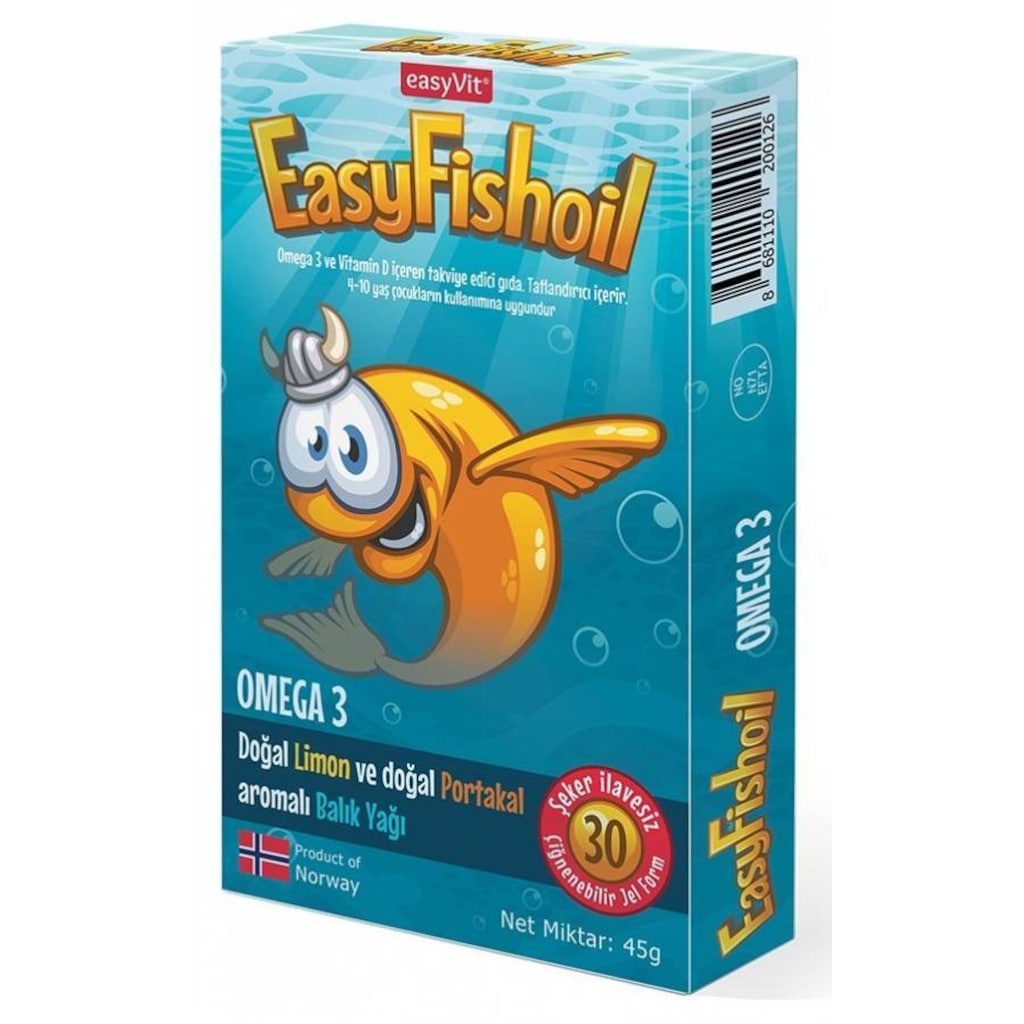 Easy Fish Oil Omega 3 30 Easyfishtablet Limon , Portakal Aromal? - n11.com