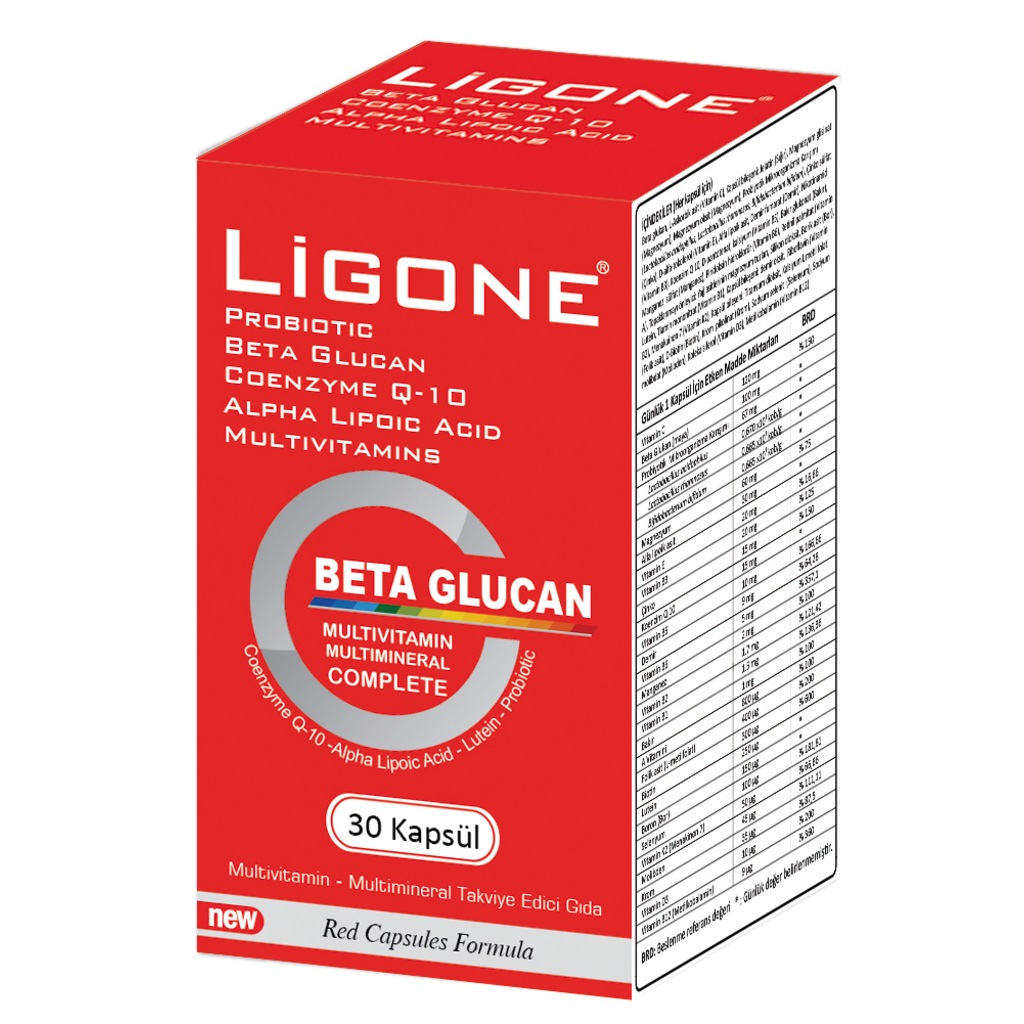 LİGONE BETA GLUCAN 30 KAPSÜL MULTİVİTAMİN MULTİMİNERAL