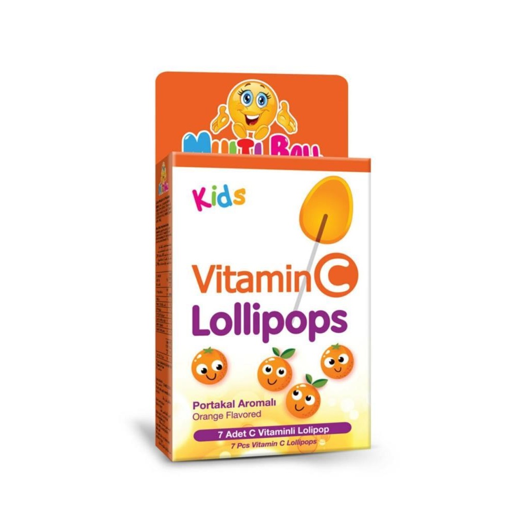 Multiball Kids Vitamin C Lolliops Portakal Aromalı 7 Adet Fiyatları ve
