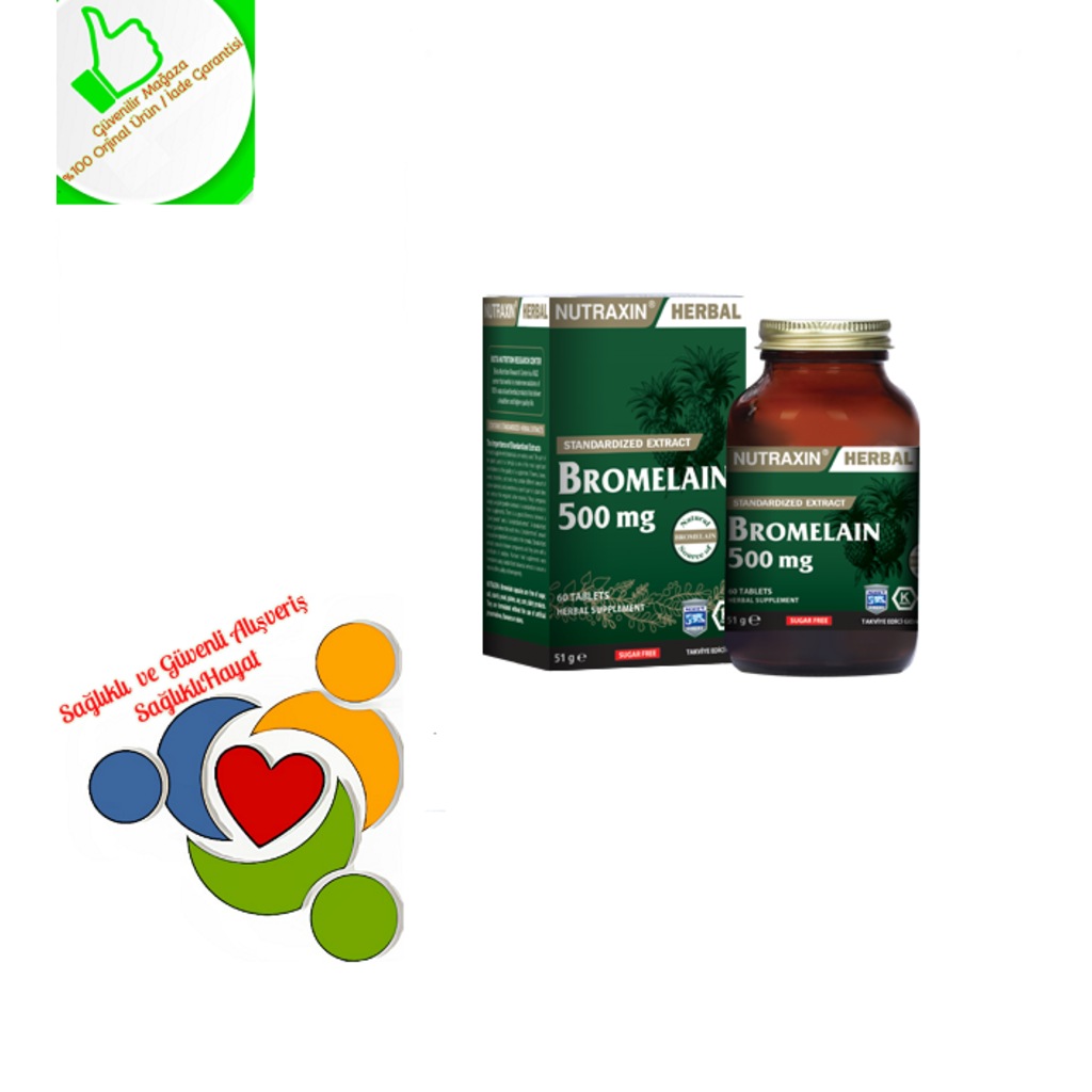 Nutraxin Bromelain 60 Kapsül Yeni Ürün,skt03/2021