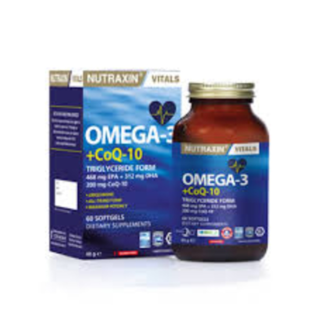 Nutraxin Omega3 +coq10 60 Kapsül Skt;10/2021