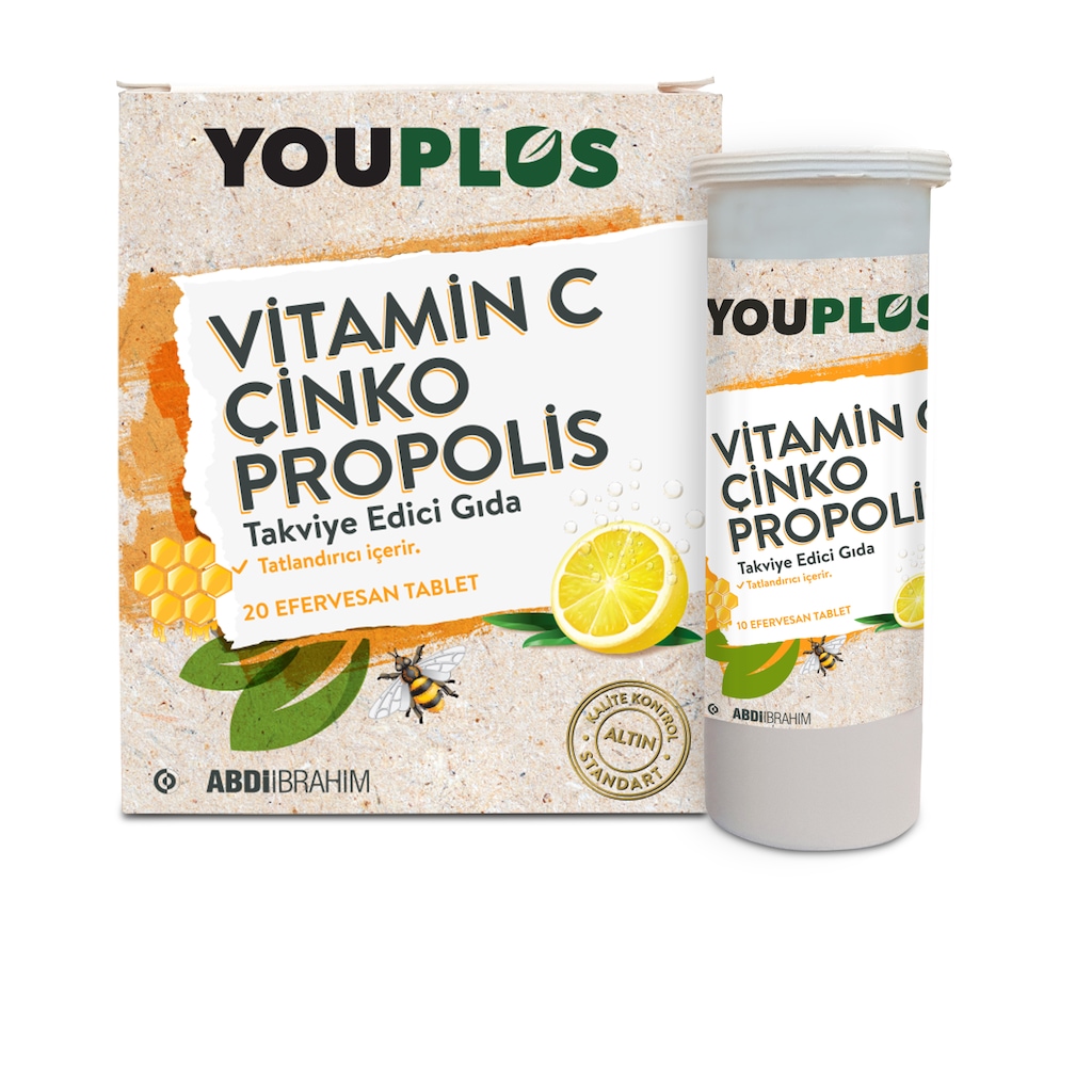Youplus Vitamin C & Çinko & Propolis ile Bağışıklık Sisteminizi Güçlendirin