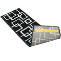 IMG-4632911135027828921 - Glary Home Gh40a-wb Kare Desenli Kaydırmaz Tabanlı 13'lü Merdiven Halısı - Beyaz/siyah - n11pro.com
