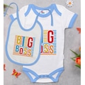 IMG-3222637942777617671 - Bk Kids Big Boss Tasarımlı Mavi Bebek Body Zıbın Ve Mama Önlüğü H - n11pro.com