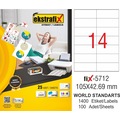 84662568 - Ekstrafix Fix-5712 Laser Etiket Beyaz 105 x 42.69 MM - n11pro.com