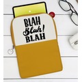 IMG-5968176856798148769 - Bk Gift Blah Blah Blah Tasarımlı Taşınabilir Koruyucu Tablet Kılıfı & Organizer Çanta - Sarı-1 - n11pro.com