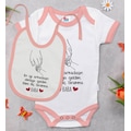 IMG-168002084374210376 - Bk Kids Baba Tasarımlı Pembe Bebek Body Zıbın Ve Mama Önlüğü Hedi - n11pro.com
