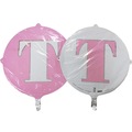 10469062 - Folyo Balon Harf T 18" Pembe-Beyaz - n11pro.com