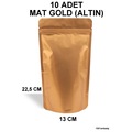 IMG-887667046443043443 - 1001 Ambalaj 13 x 22,5 Cm Mat Gold (Altin Renkli) ** 10 Adet ** Kilitli Doypack Torba 250 Gr - n11pro.com